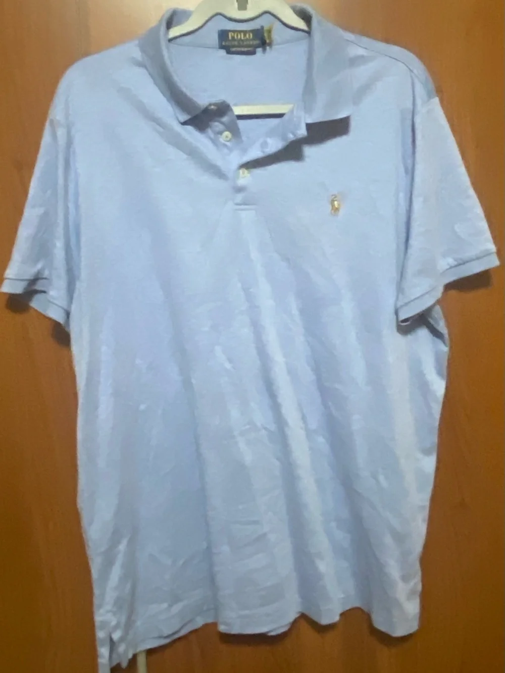 Polo Ralph Lauren Men's Polo Shirt Sky Blue Cotton summer vacation office Sz XL